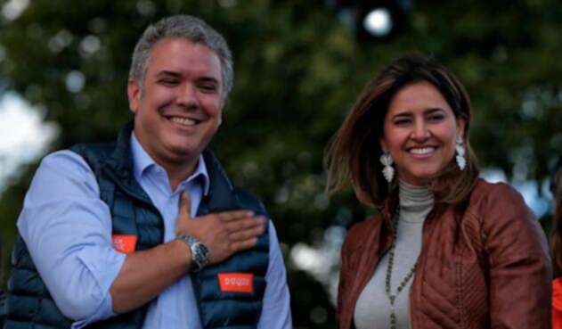 Iván Duque y María Juliana Ruiz el 20 de mayo de 2018 en Bogotá