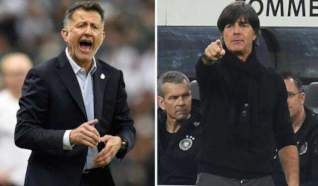 Juan Carlos Osorio y Joachim Löw se encuentran después de la semifinal de la Copa Confederaciones Juan Carlos Osorio y Joachim Löw se encuentran después de la semifinal de la Copa Confederaciones