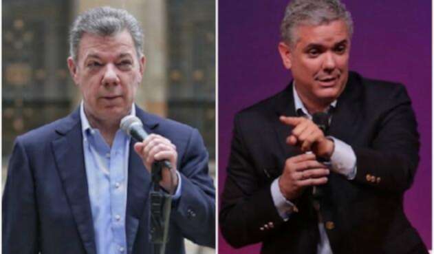 Juan Manuel Santos e Iván Duque Juan Manuel Santos e Iván Duque