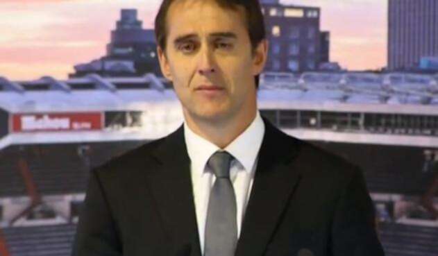 El técnico Julen Lopetegui en su presentación con el Real Madrid