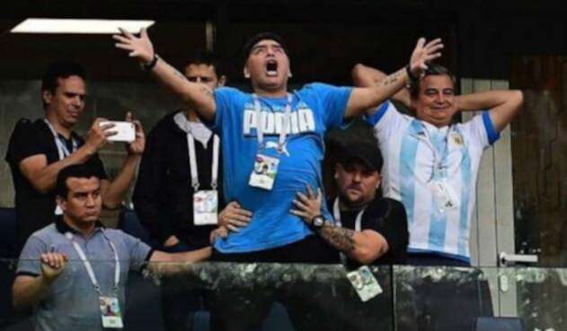 Diego Maradona, en medio del Mundial Rusia 2018