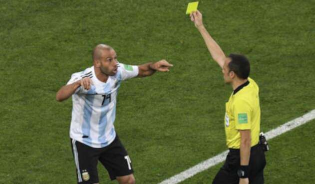 Javier Mascherano provocó la pena máxima en el empate de Argentina-Nigeria