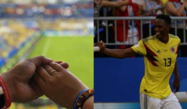 Así fue la pedida de matrimonio en medio del Colombia vs Senegal