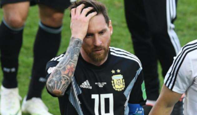 Lionel Messi después del juego entre Argentina e Islandia