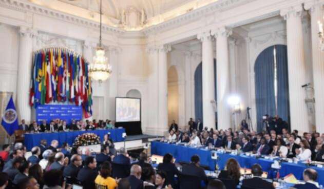 La Organización de Estados Americanos durante su sesión en Washington, el 4 de junio de 2018