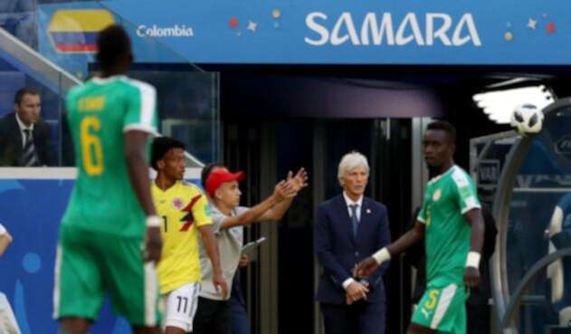 José Pékerman dirigiendo a la Selección Colombia en Rusia 2018