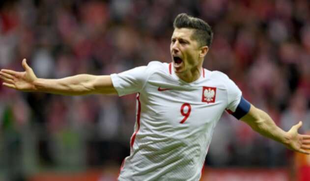 Robert Lewandowski, delantero de la Selección de Polonia