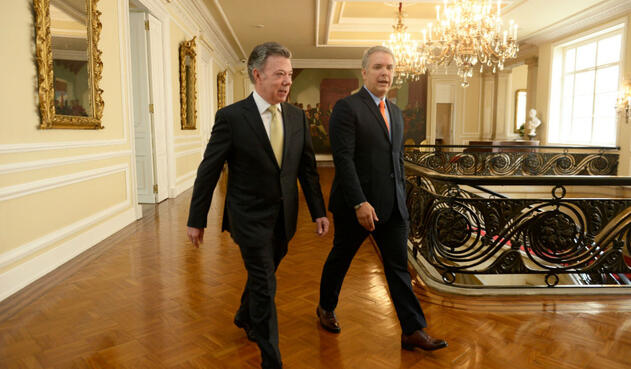 Iván Duque y Juan Manuel Santos iniciaron el empalme Iván Duque y Juan Manuel Santos iniciaron el empalme