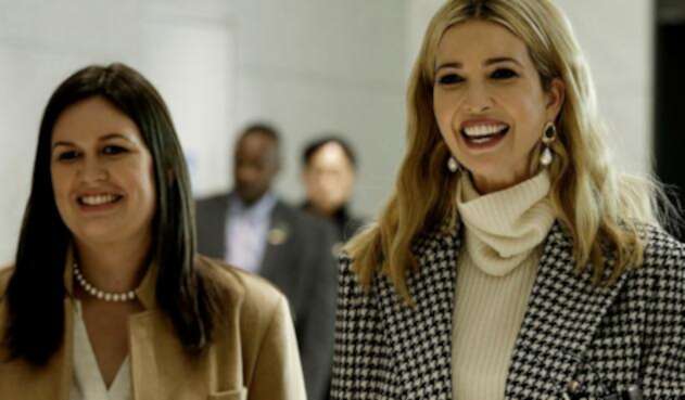 Sarah Sanders e Ivanka Trump, hija de Donald Trump, en Incheon (Corea del Sur), el 23 de febrero de 2018