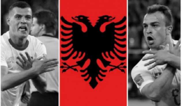 Granit Xhaka y Xherdan Shaqiri celebrando sus goles ante Serbia Granit Xhaka y Xherdan Shaqiri celebrando sus goles ante Serbia