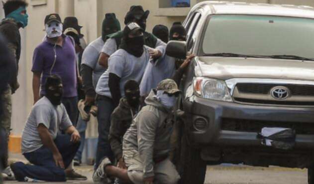 Grupos "paramilitares" afines al gobierno en Nicaragua.