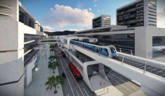 Render del metro elevado de Bogotá