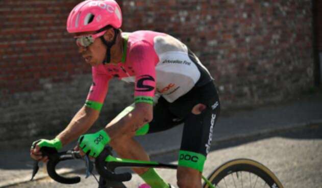 Rigoberto Urán durante la novena etapa del Tour de Francia