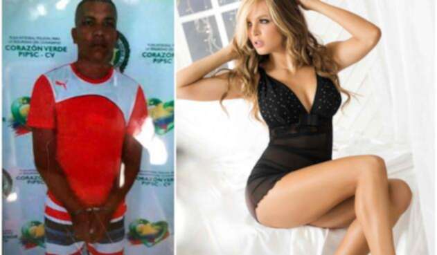 El detenido alias Caras y la modelo Elizabeth Loaiza
