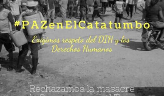 Foto publicada por @CiscaCatatumbo luego de la masacre de nueve personas en El Tarra (Norte de Santander)