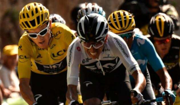 Egan Bernal junto a Geraint Thomas en una de las etapas del Tour de Francia