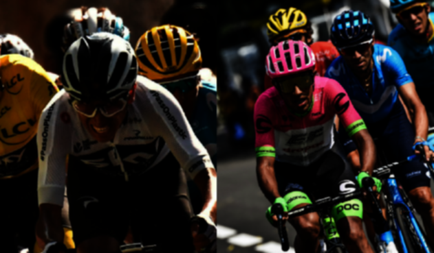 Egan Bernal y Daniel Martínez, ciclistas colombianos