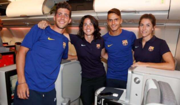 Jugadores y jugadoras de los equipos del FC Barcelona