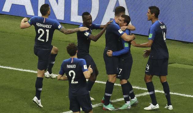 Francia celebrando el segundo gol del partido
