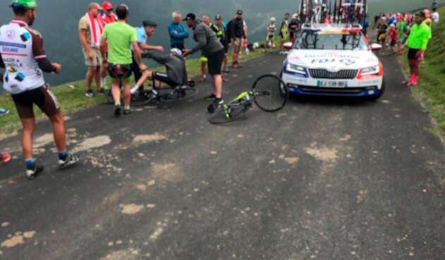Chris Froome, tras ser confundido con un aficionado