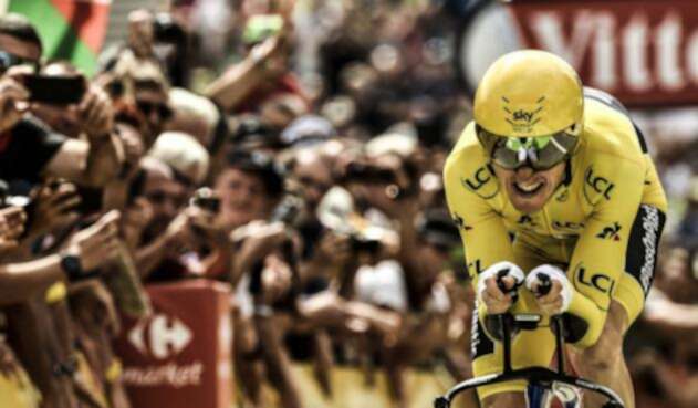 Geraint Thomas corriendo el Tour de Francia Geraint Thomas corriendo el Tour de Francia