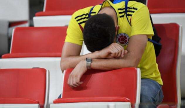 Un hincha de la Selección Colombia en el Spartak Stadium de Moscú Un hincha de la Selección Colombia en el Spartak Stadium de Moscú