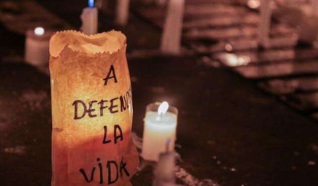 Homenaje a líderes sociales en Bogotá
