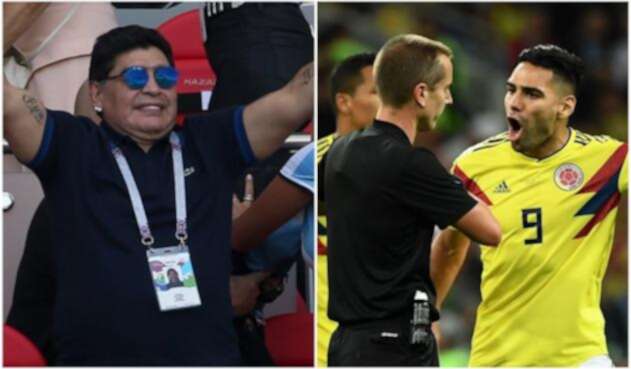 Maradona criticó el arbitraje del partido Colombia vs Inglaterra
