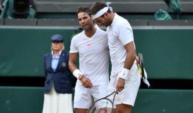 Rafael Nadal y Juan Martín Del Potro en los cuartos de final de Wimbledon