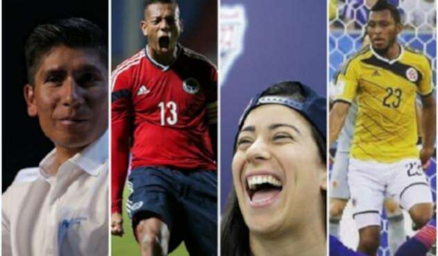 Nairo Quintana, Fredy Guarín, Mariana Pajón y Carlos Valdés, deportistas colombianos Nairo Quintana, Fredy Guarín, Mariana Pajón y Carlos Valdés, deportistas colombianos