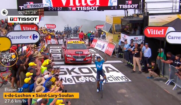 Nairo Quintana, luego de ganar la etapa 17 del Tour de Francia Nairo Quintana, luego de ganar la etapa 17 del Tour de Francia