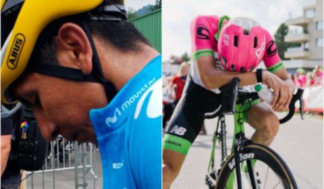 Nairo Quintana y Rigoberto Urán, ciclistas colombianos, en el Tour de Francia 2018