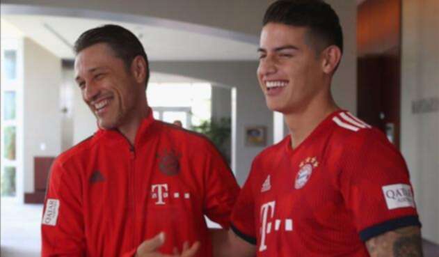 Niko Kovac y James Rodríguez. | Twitter (@FCBayern)