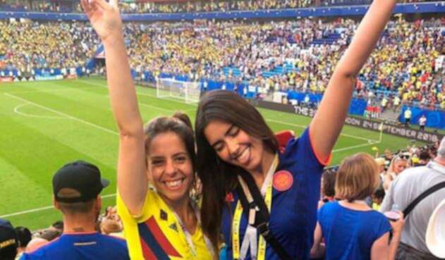 Paulina Vega apoyando a la Selección Colombia en Rusia