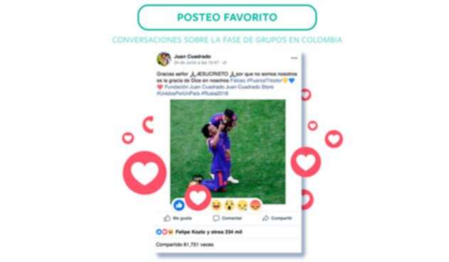 El post de Juan Guillermo Cuadrado el 24 de junio de 2018