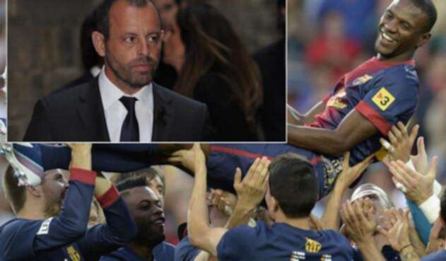 Sandro Rosell y Eric Abidal