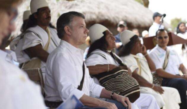 El presidente Juan Manuel Santos en la Sierra Nevada