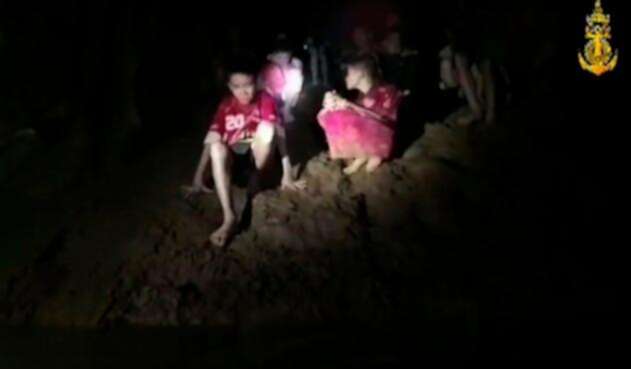 Imagen correspondiente al hallazgo de los niños tailandeses
