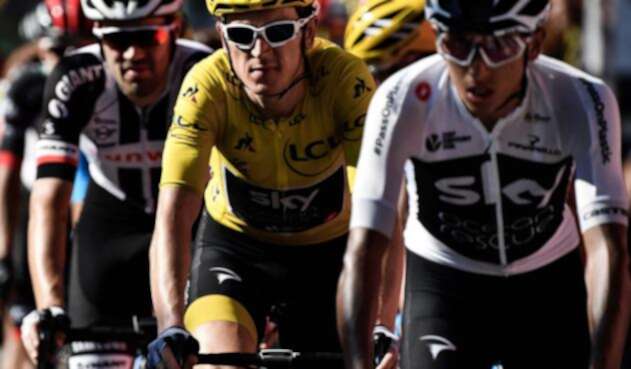 Tom Dumoulin, Geraint Thomas y Egan Bernal