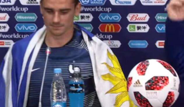 Antoine Griezmann en la rueda de prensa tras la final de Rusia 2018