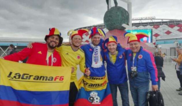 Hinchas de la Selección Colombia en el Spartak Stadium