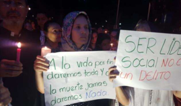 Protestas contra asesinatos de líderes sociales