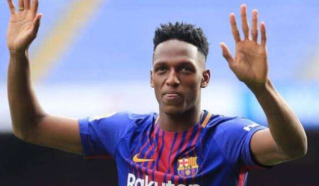 Yerry Mina, incorporado por el Barcelona a comienzo de 2018