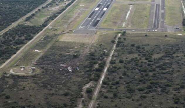 Zona del accidente de avión en Durango, México