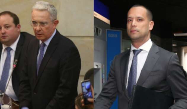 El senador Álvaro Uribe y el abogado Diego Cadena