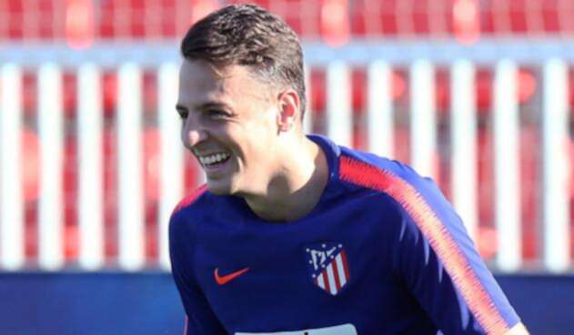 Santiago Arias en uno de sus primeros entrenamientos con el Atlético de Madrid