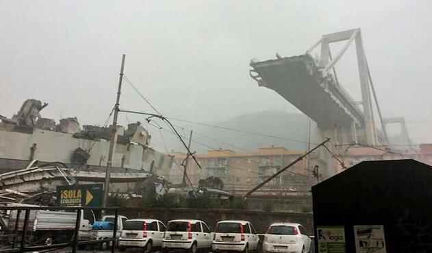 Desplome de puente en Génova Desplome de puente en Génova deja 11 muertos