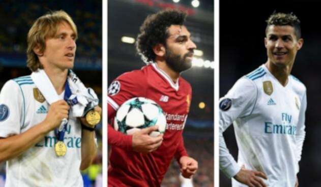 Luka Modric, Cristiano Ronaldo y Mohamed Salah. Luka Modric, Cristiano Ronaldo y Mohamed Salah.