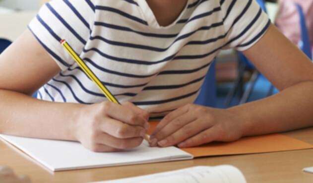 Una estudiante cumpliendo sus deberes
