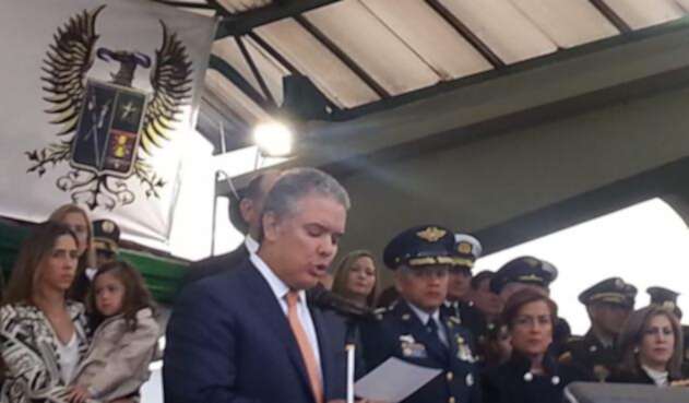 Ceremonia reconocimiento de tropas por parte del presidente Duque
